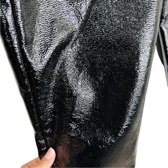 Who What Wear Vinylcore High Waisted Shiny Faux Leather Belted Pants Sz 2 - Picture 6 of 12